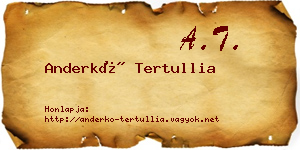 Anderkó Tertullia névjegykártya